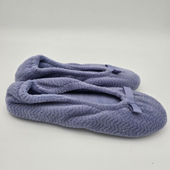 Isotoner Womens Rue Ballet Slippers Size M 6.5-7.5 Chevron Pattern Light Purple - Picture 4 of 6